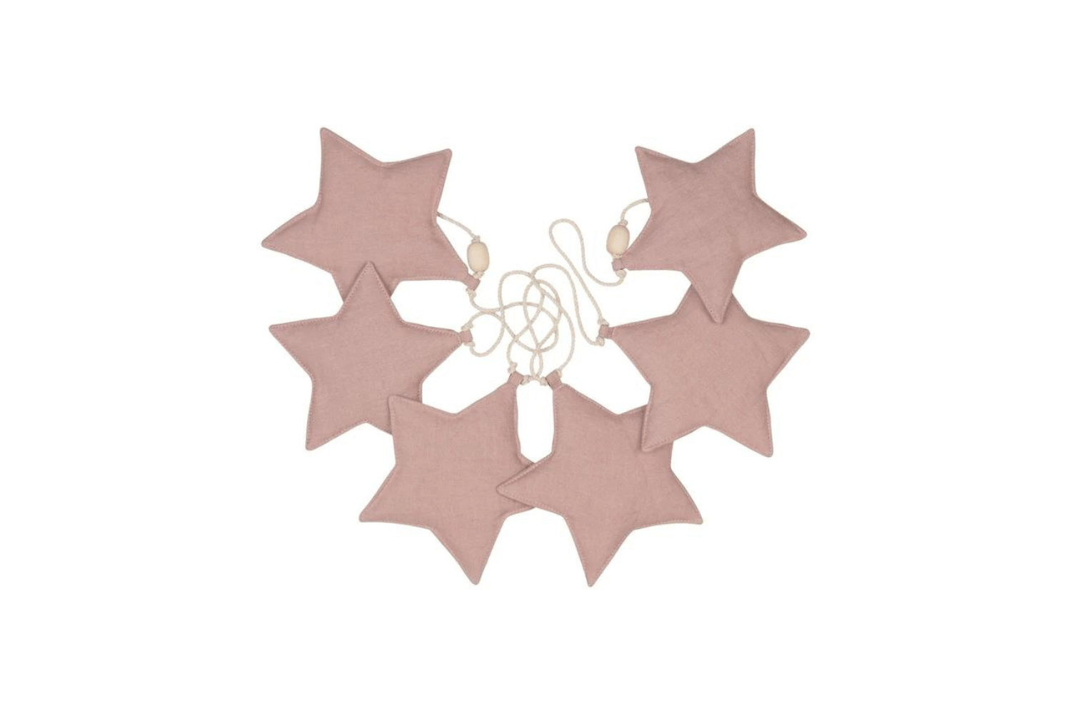 Linen Stars Garland Pink