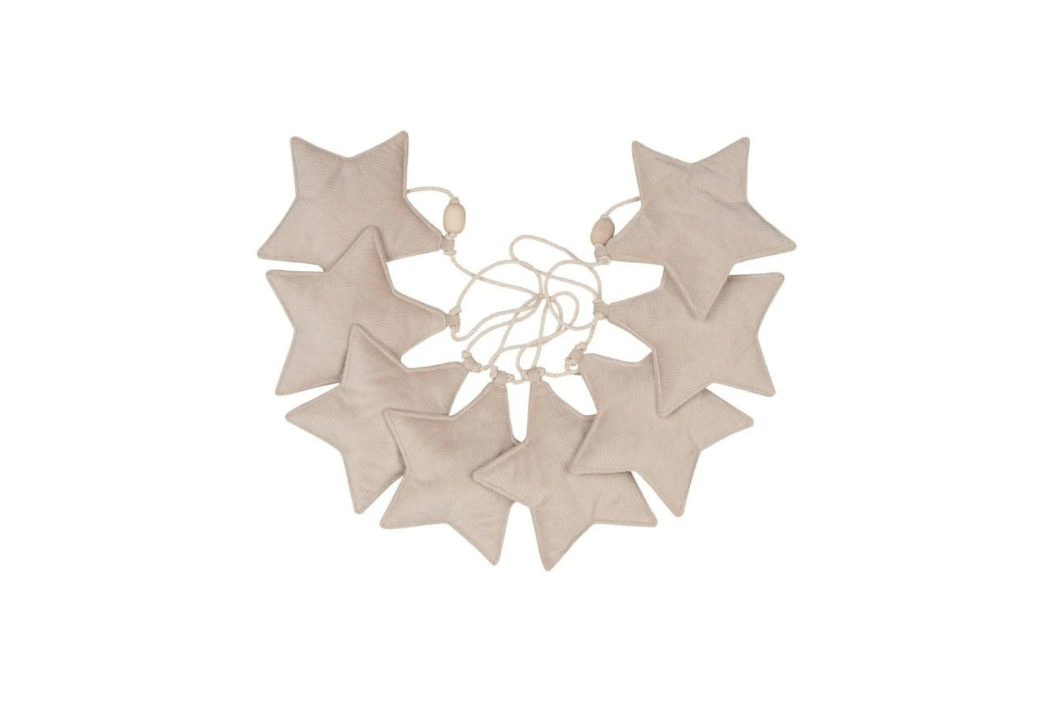 Velour Stars Garland Cream