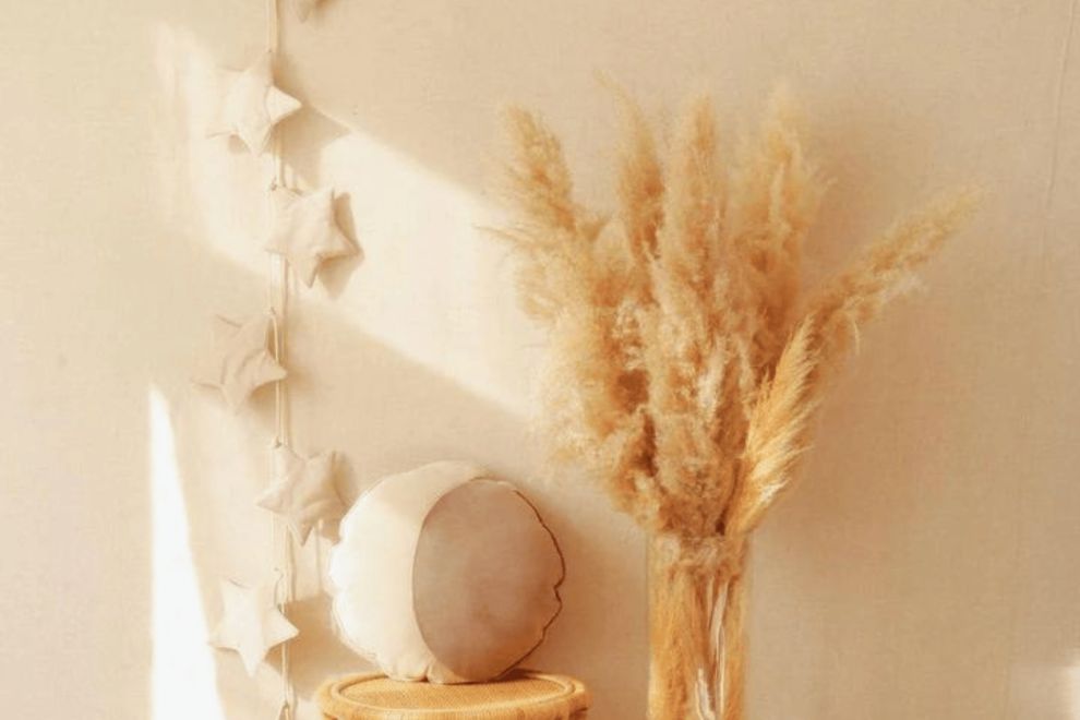 Ghirlanda decorativa Stelle in Velluto Cream Dust
