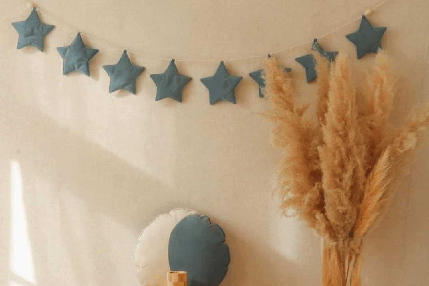 Velour Stars Garland Ocean Blue 