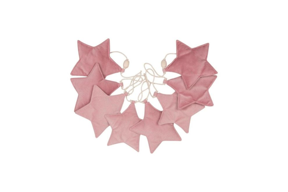 Ghirlanda decorativa Stelle in Velluto Rosa Cipria