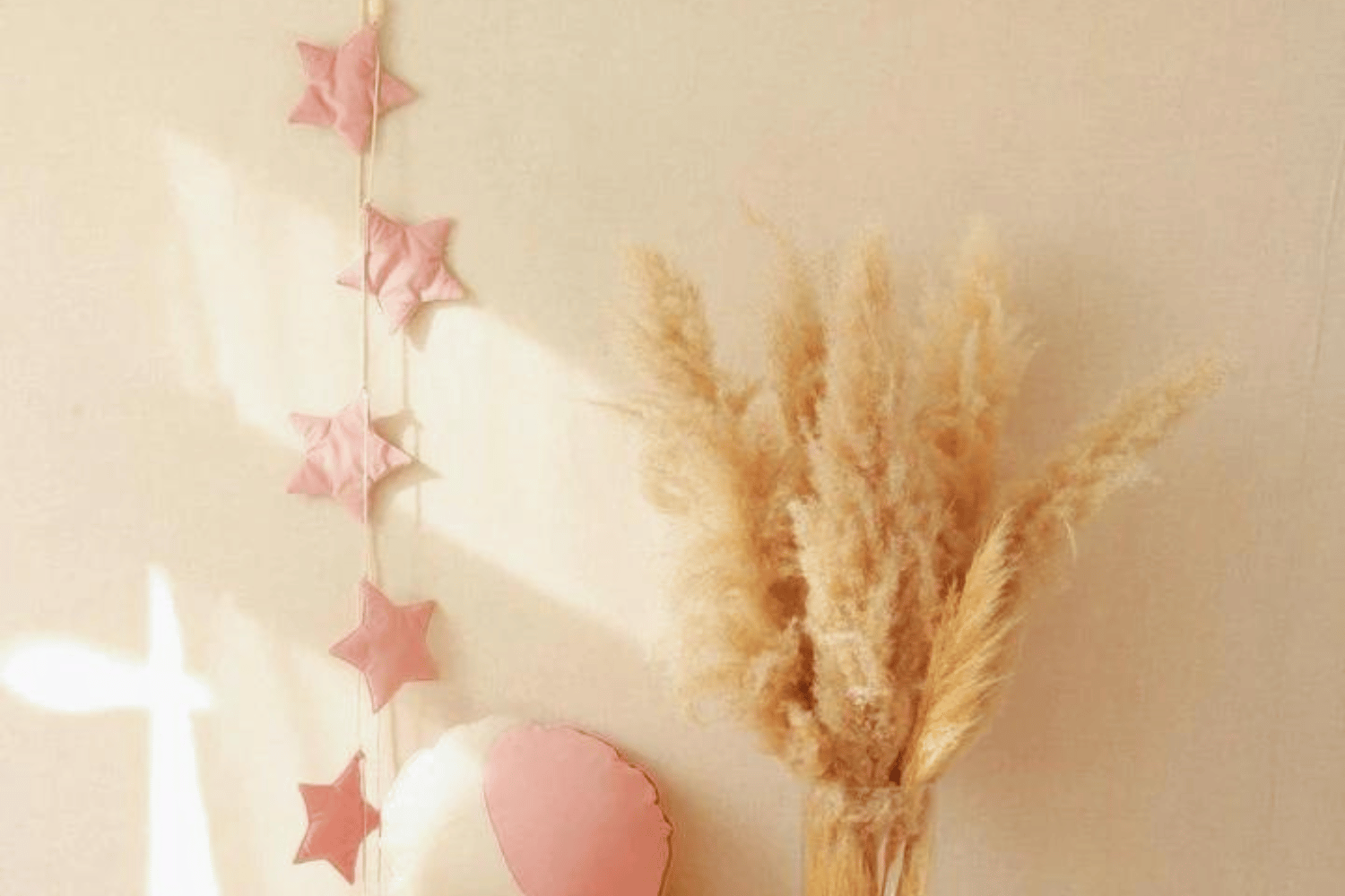 Ghirlanda decorativa Stelle in Velluto Rosa Cipria