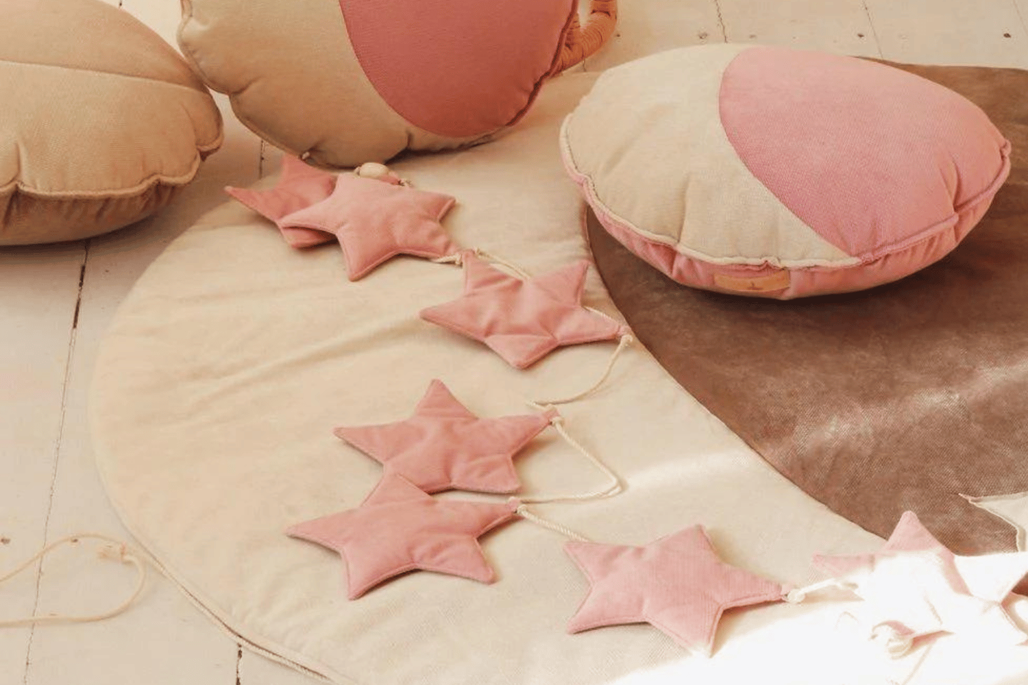 Guirlande Étoiles en Velours Rose Poudré