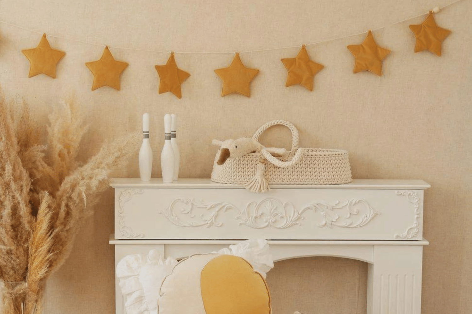 Ghirlanda decorativa Stelle in Velluto Miele