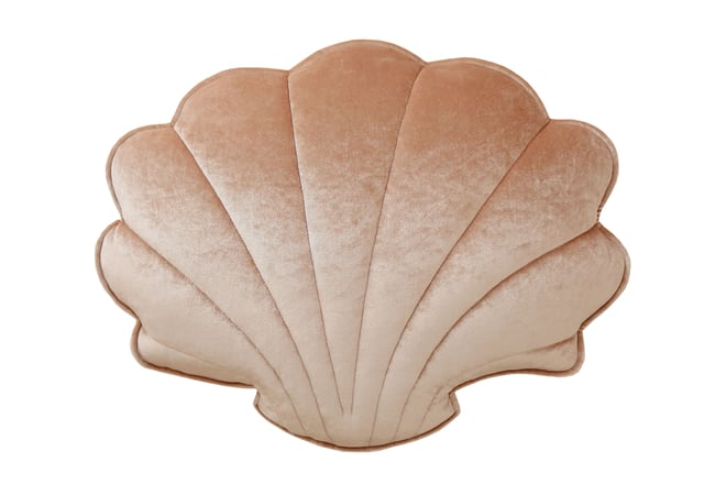 Cuscino conchiglia in Velluto Beige Pearl