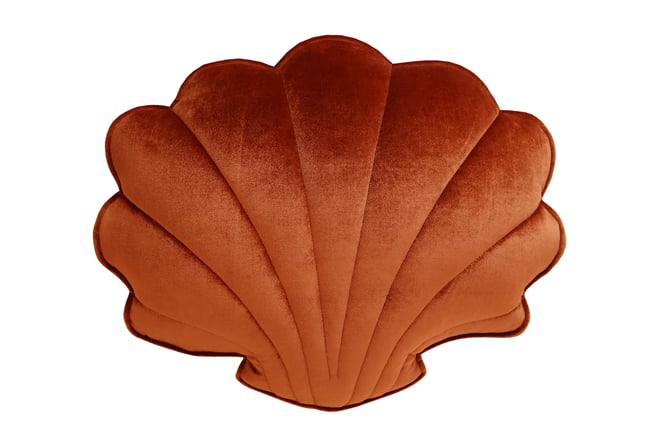 Kissen Muschel Samt Copper Pearl