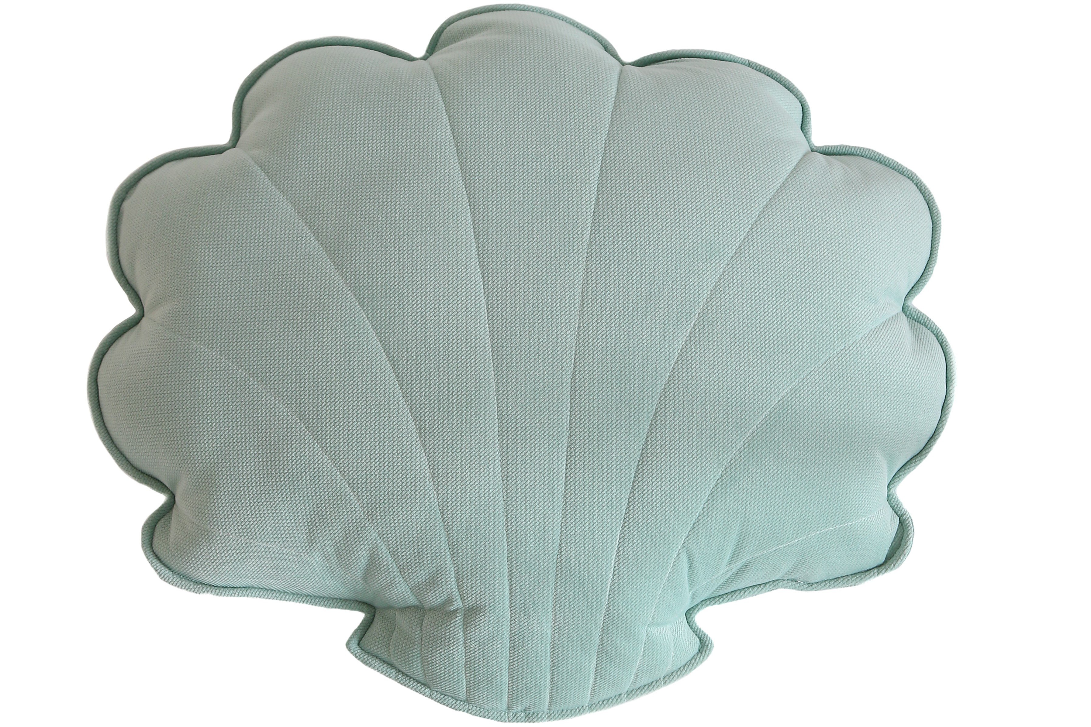 Grand Coussin Coquillage en Velours Mat Menthe