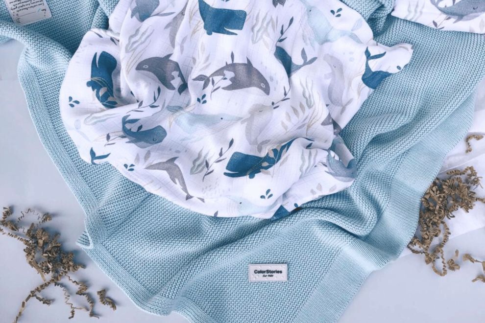 Water Blue Bamboo Blanket