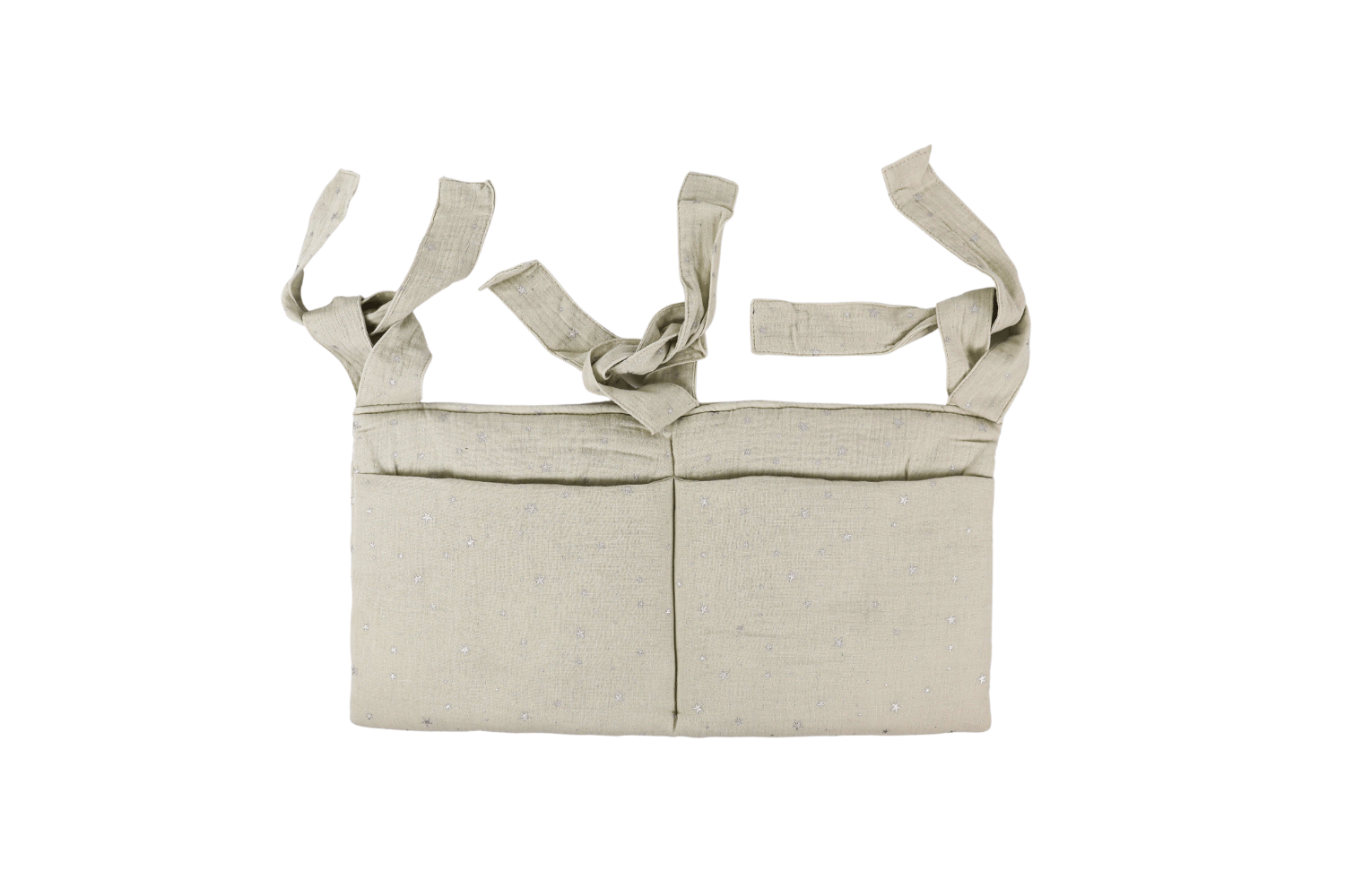 Bed Organiser - Beige & Silver Stars