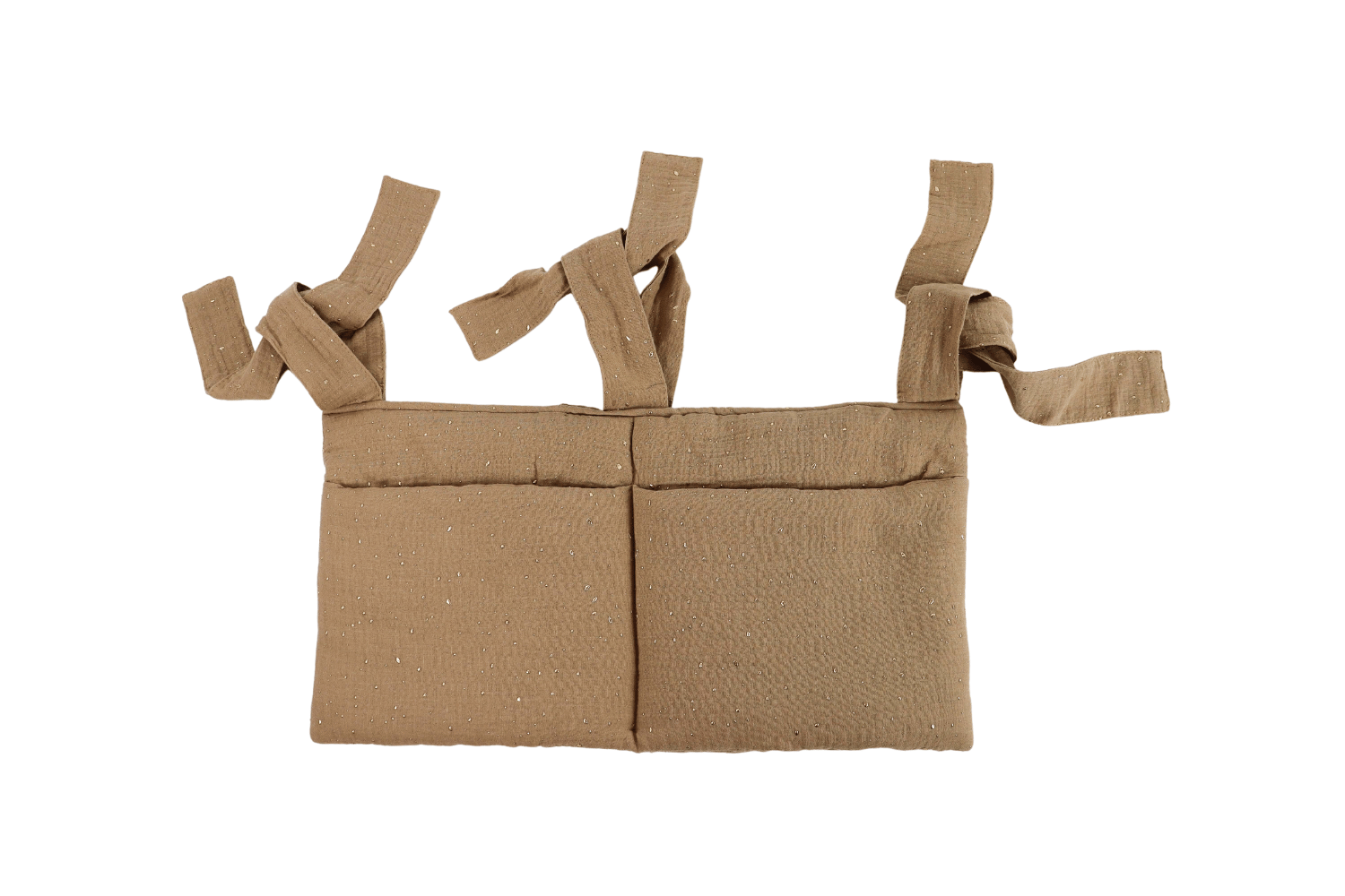 Pochette de Rangement Lit - Camel à Pois Dorés