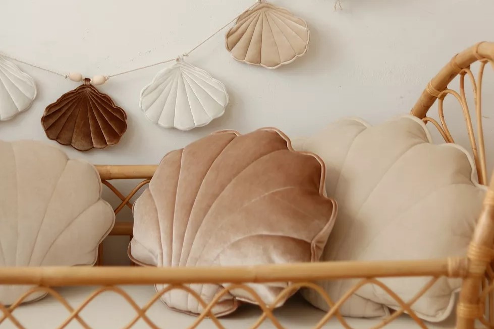 Beige Pearl Shell Cushion