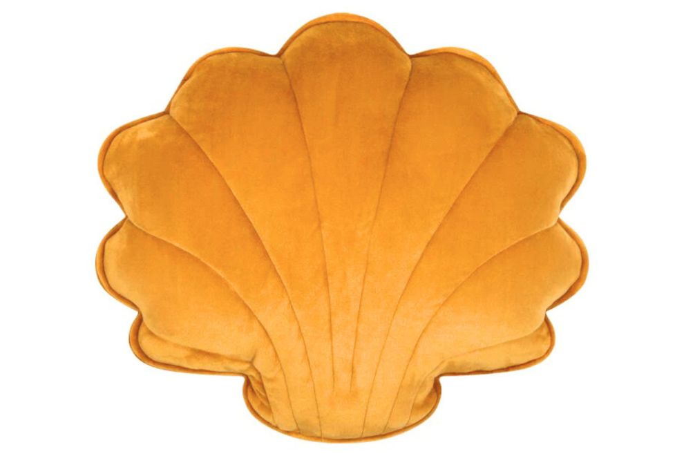 Mustard Shell Soft Velour Cushion