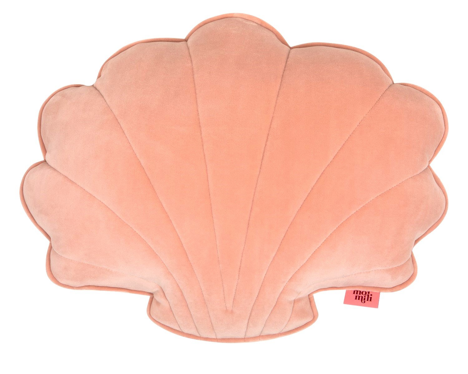 Coussin Coquillage en Soft Velours Pêche