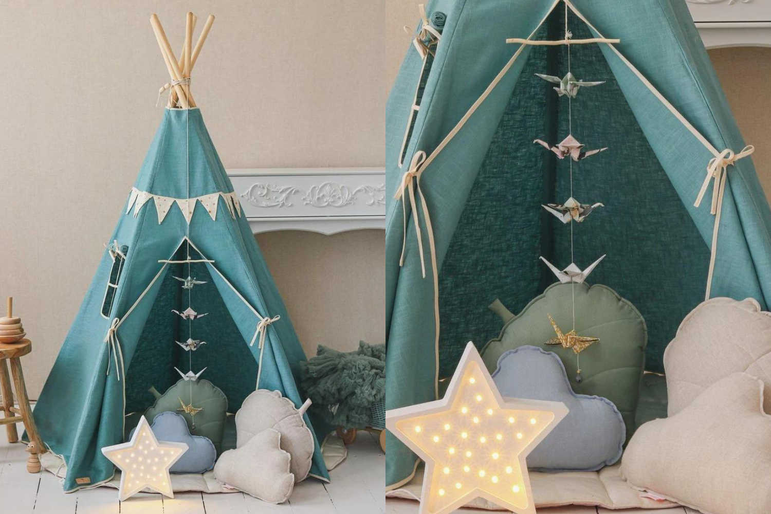 Gold Stars Linen Tipi