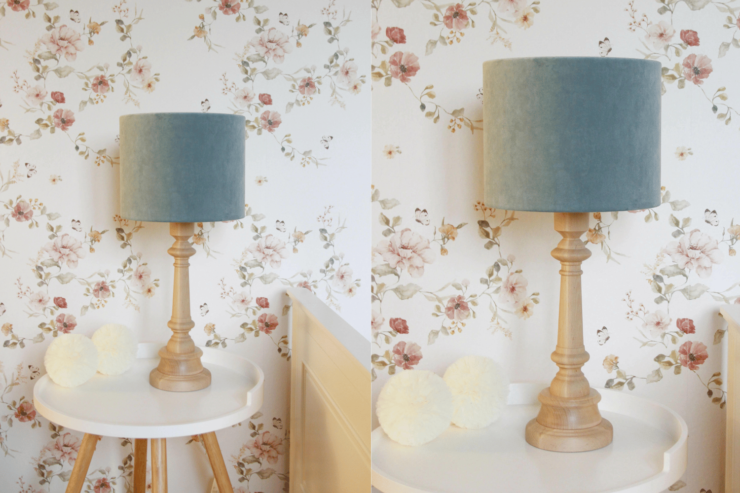 Grande Lampe de Chevet en Velours Menthe Grande Lampe de Chevet en Velours Menthe