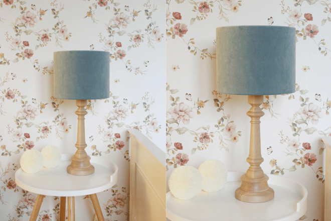 Grande Lampe de Chevet en Velours Menthe