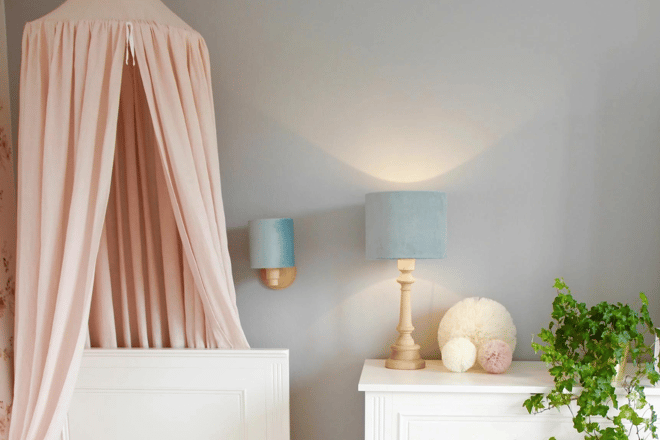 Grande Lampe de Chevet en Velours Menthe