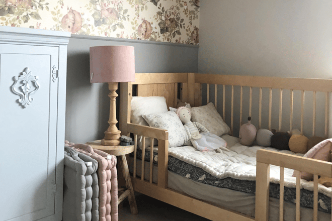Grande Lampe de Chevet en Velours Rose