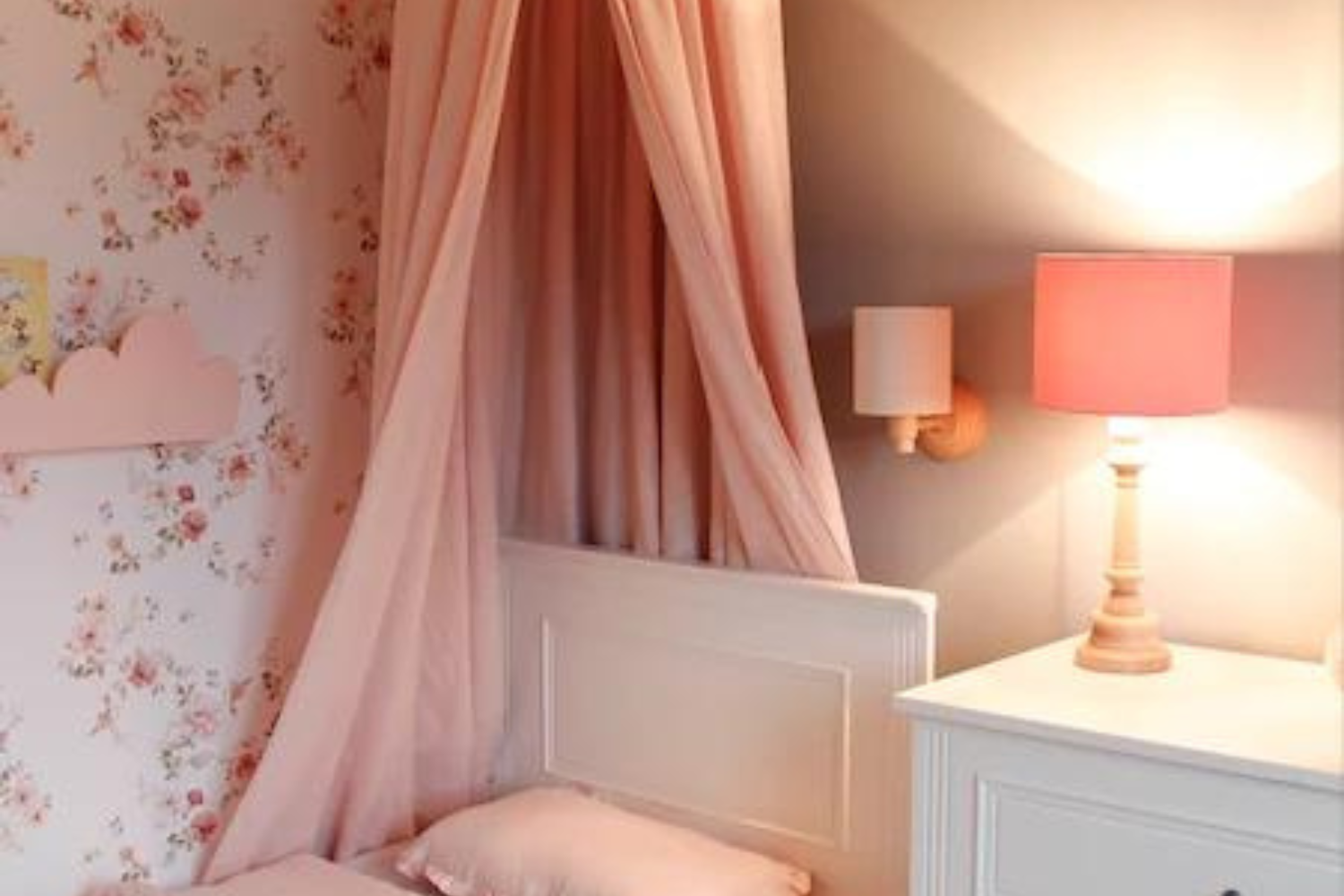 Grande Lampe de Chevet en Velours Rose Grande Lampe de Chevet en Velours Rose