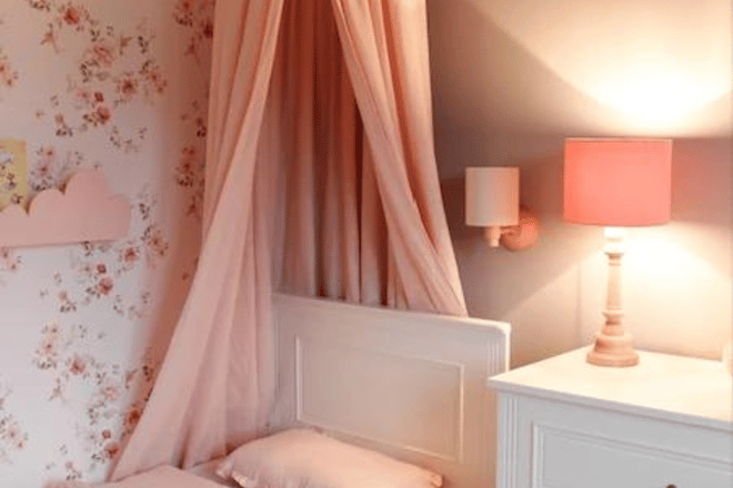 Grande Lampe de Chevet en Velours Rose