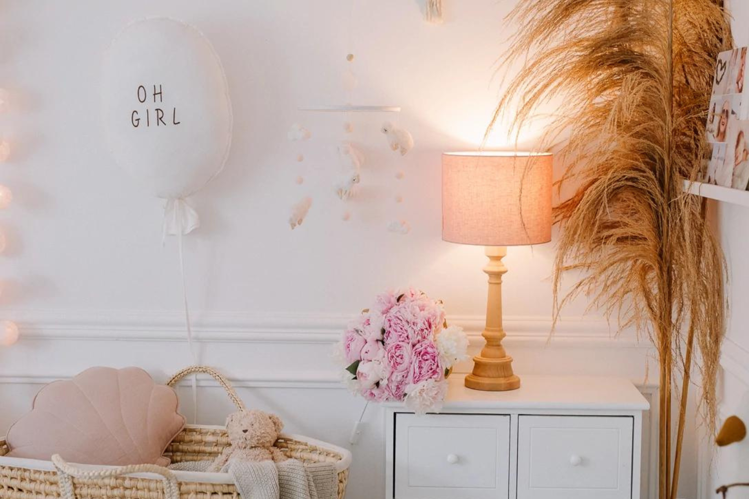Grande Lampe de Chevet en Velours Rose Grande Lampe de Chevet en Velours Rose