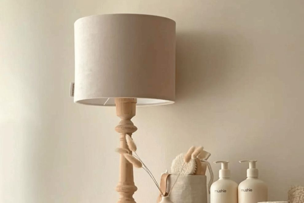 Cream Velvet Large Bedside Lamp