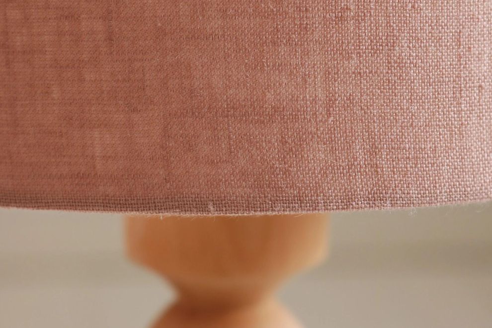 Pink Linen Large Bedside Lamp