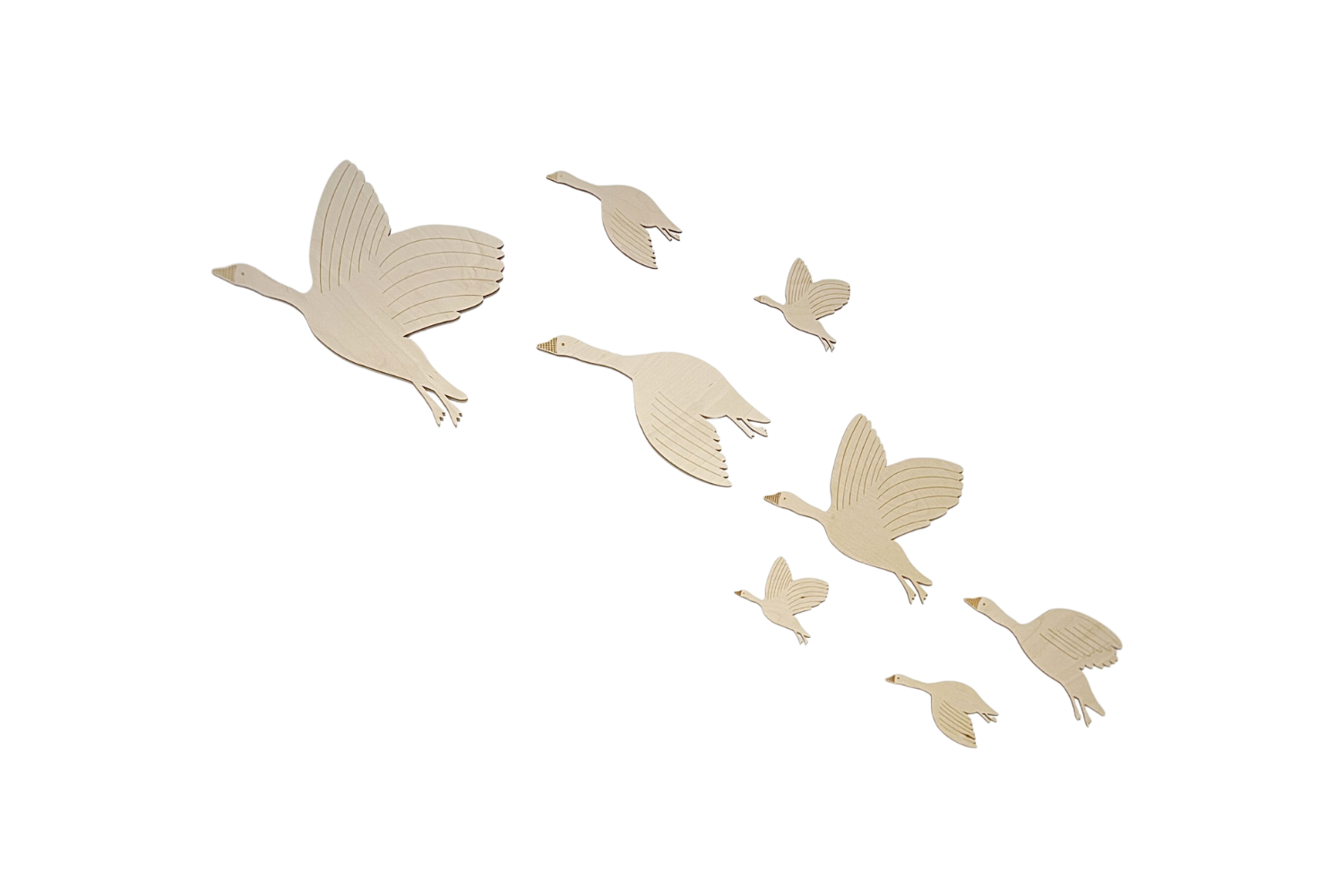 Wooden Goose Set Wall Decoration