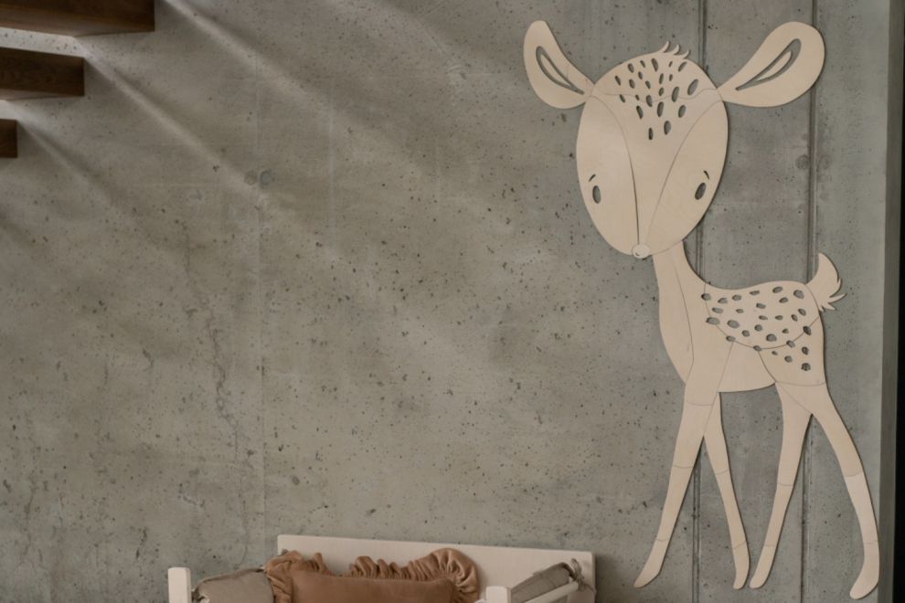 Decorazione murale - Cervo in legno
