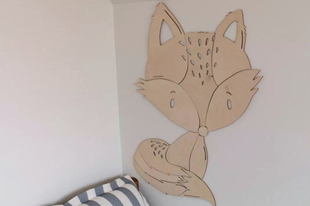 Decoração de parede em madeira - raposa