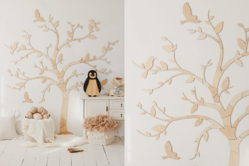 Decoración mural - Árbol y pájaros