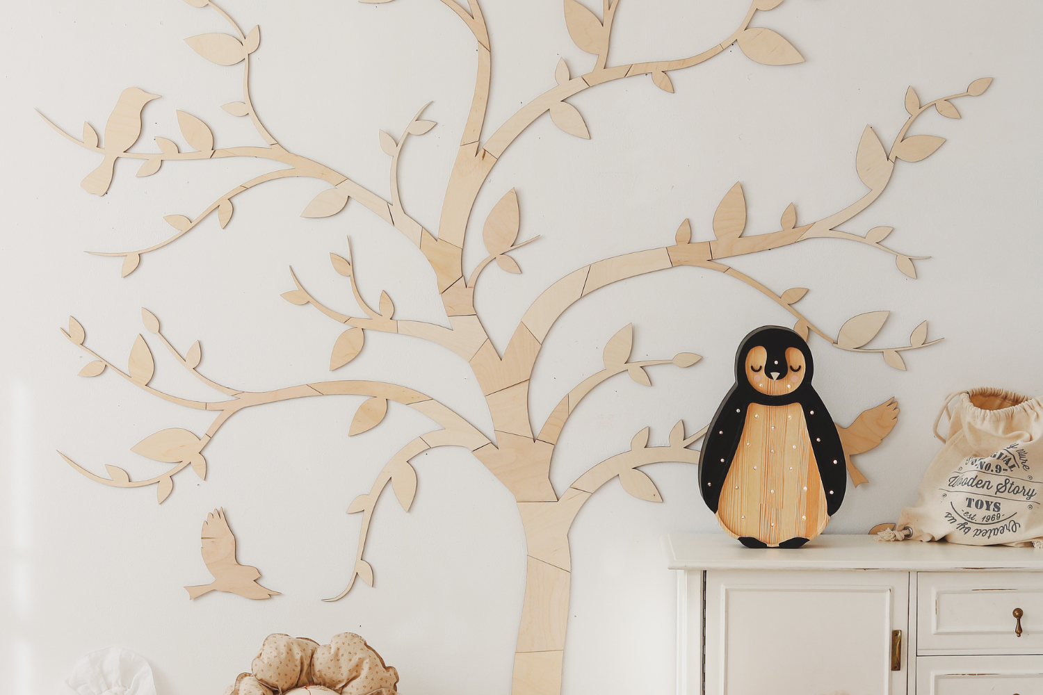 Decoración mural - Árbol y pájaros