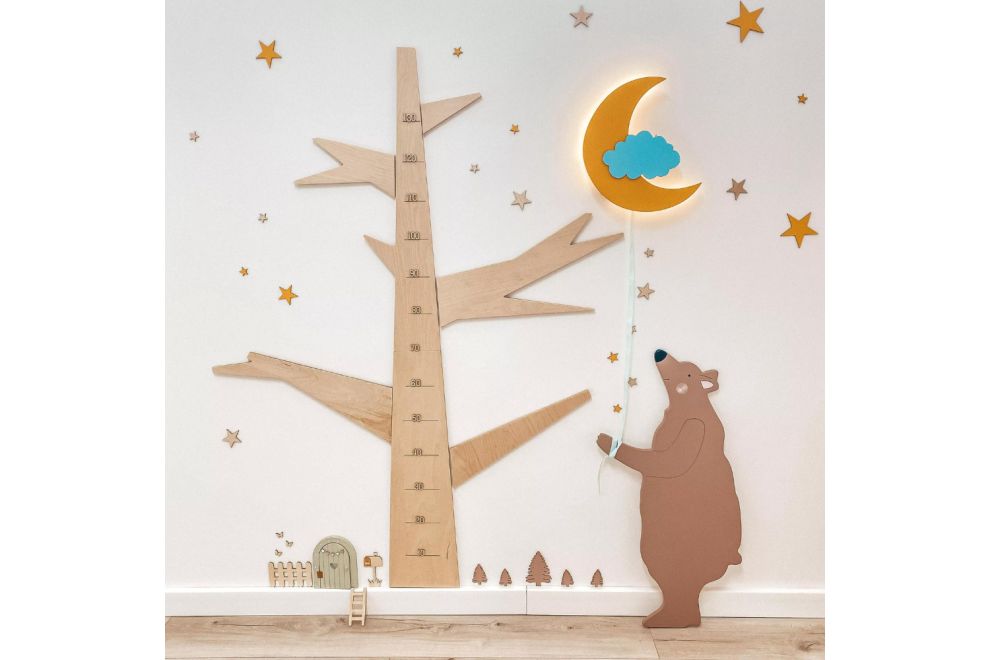 Toise murale avec animaux pour chambre d'enfant