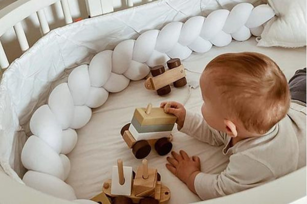 White Bed Bumper - 3 Ropes