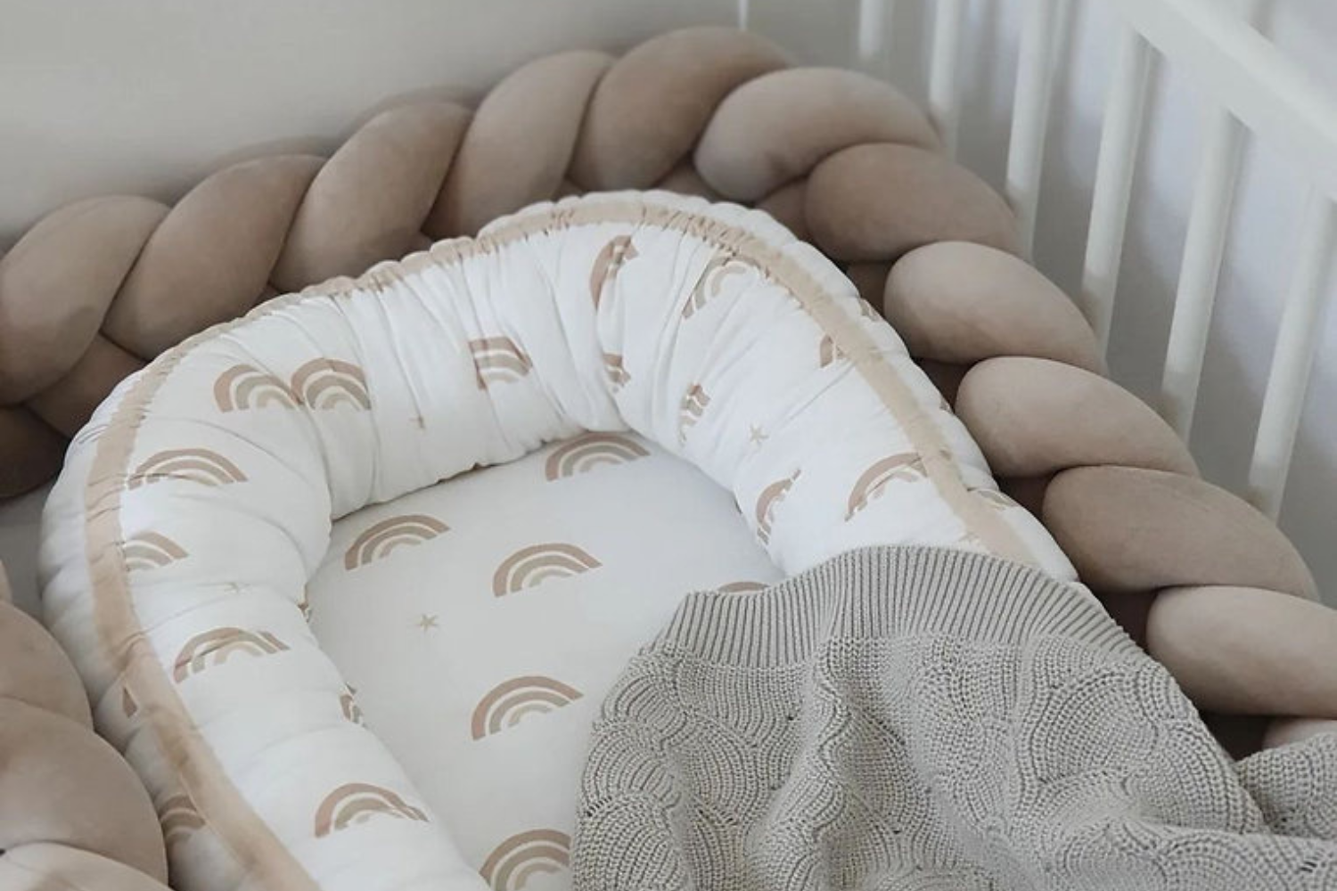 Cappuccino Bed Bumper - 3 Ropes 