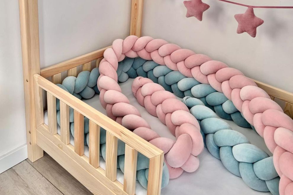 Powder Pink Bed Bumper - 3 Ropes