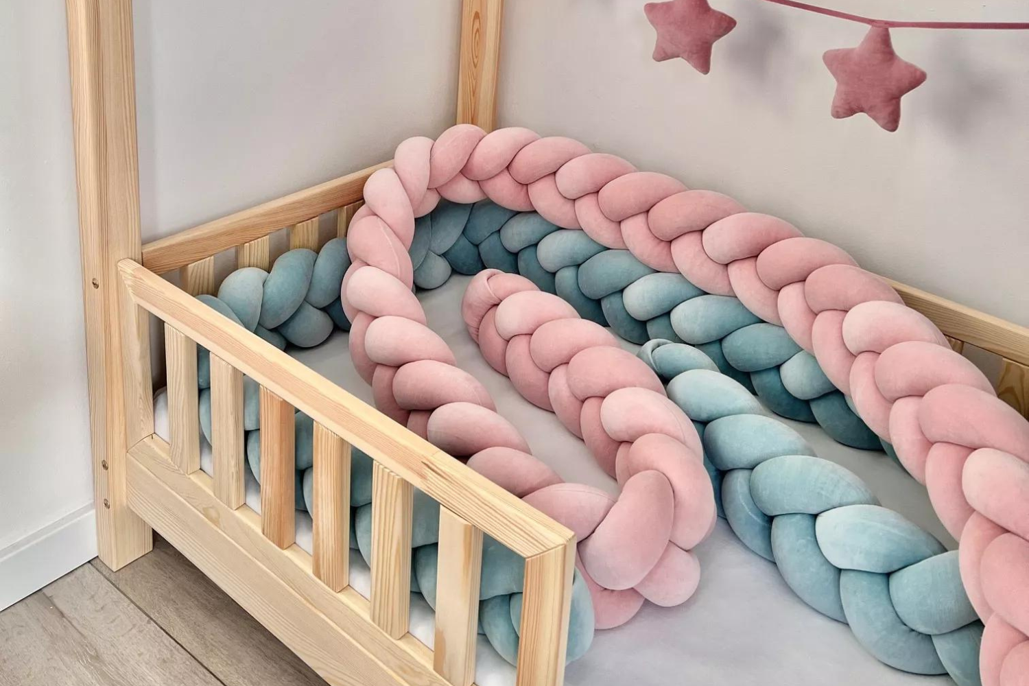 Ice Blue Bed Bumper - 3 Ropes 