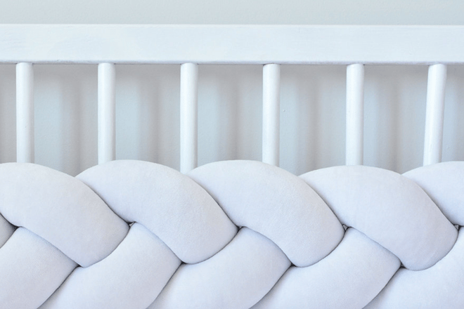 Light Grey Bed Bumper - 4 Ropes