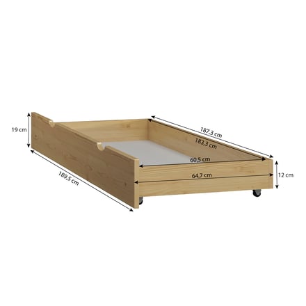 Drawer - Varnished Wood 90x190