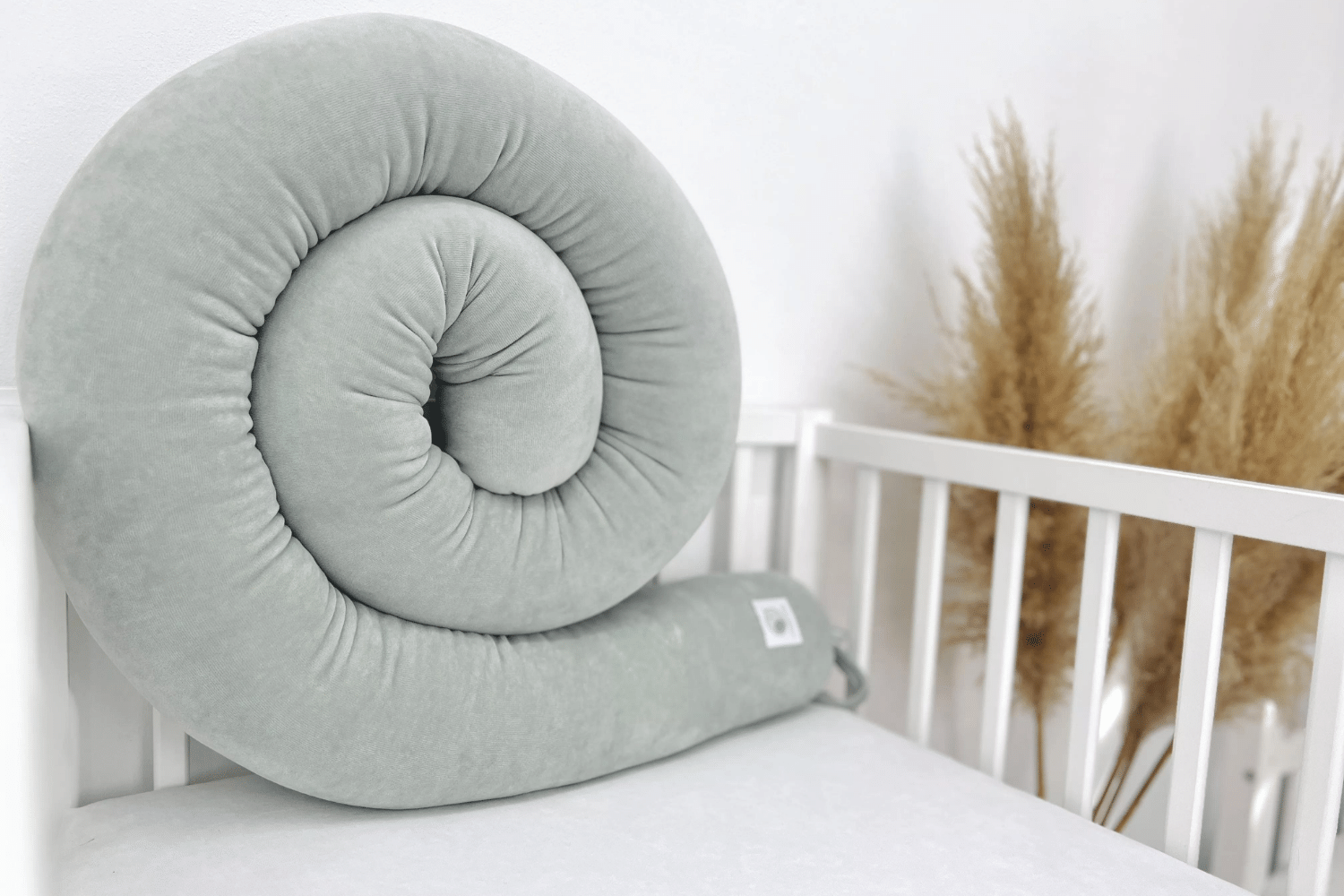 Sage Green Bolster Bed Bumper 2m