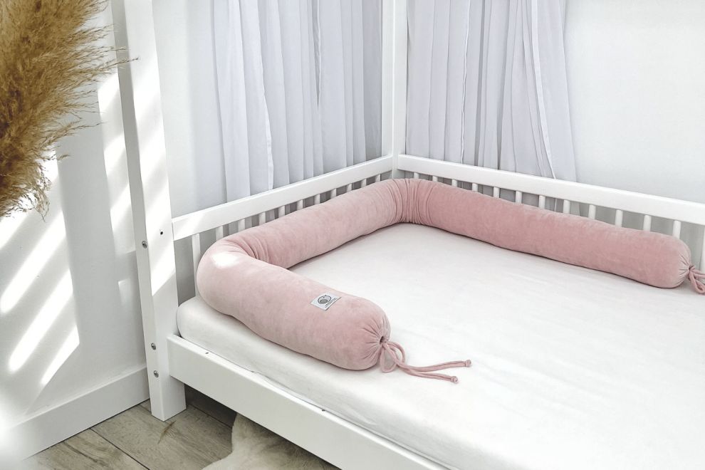 Powder Pink Bolster Bed Bumper 2m