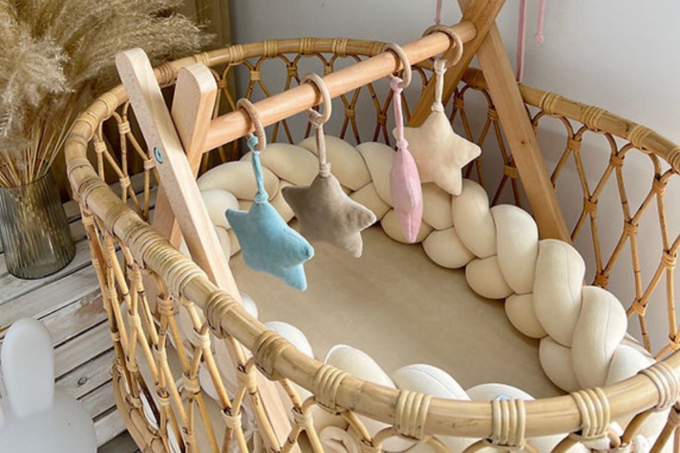 Cocoon-Babynestchen Geflochten Beige