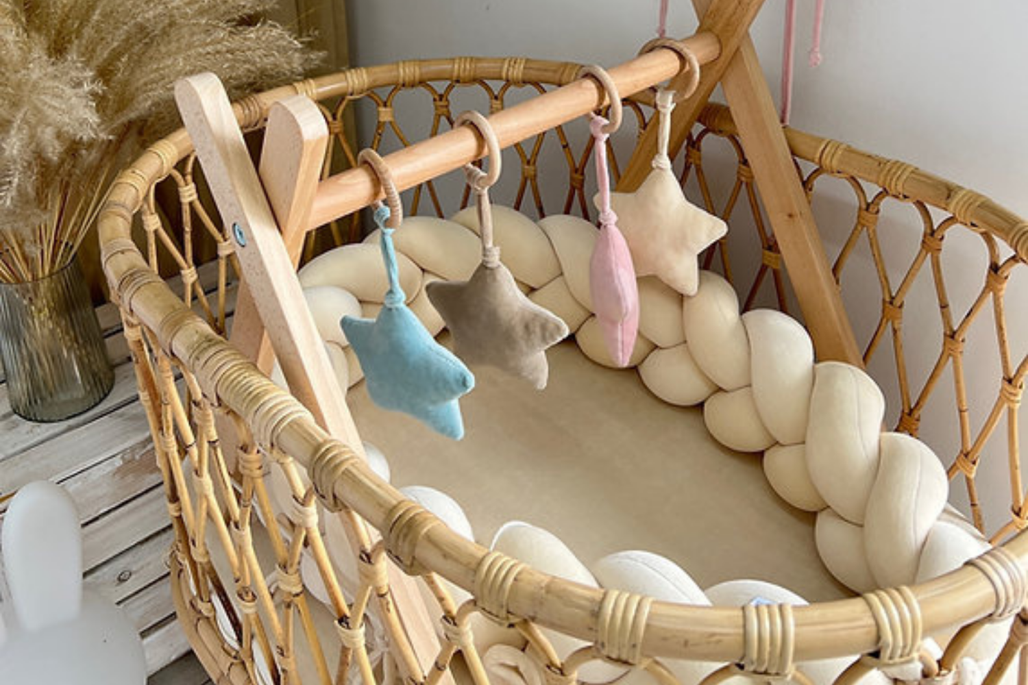 Cocoon-Babynestchen Geflochten Beige