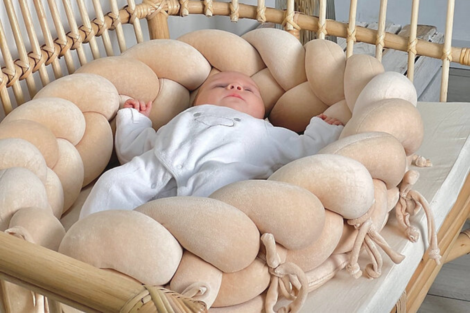 Cocoon-Babynestchen Geflochten Beige