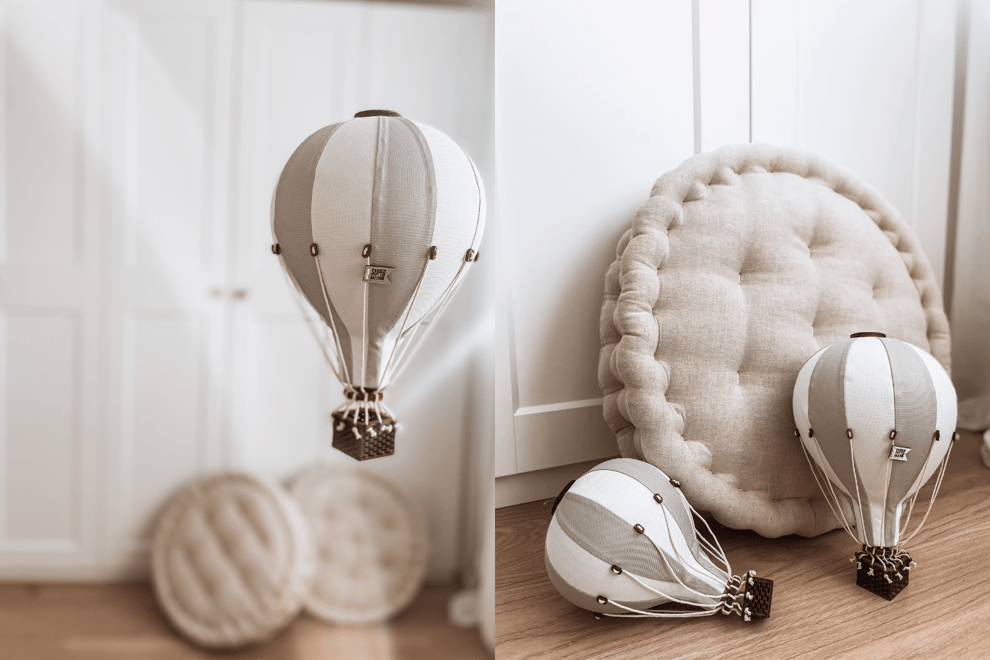 Beige & White Hot Air Balloon