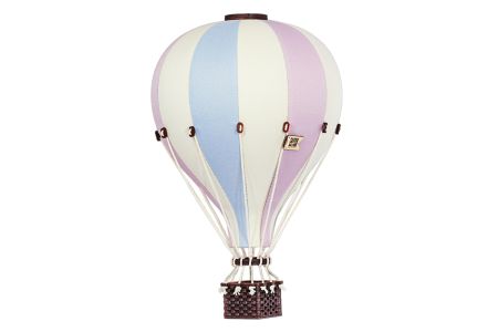 Pink, Blue & Ecru Hot Air Balloon