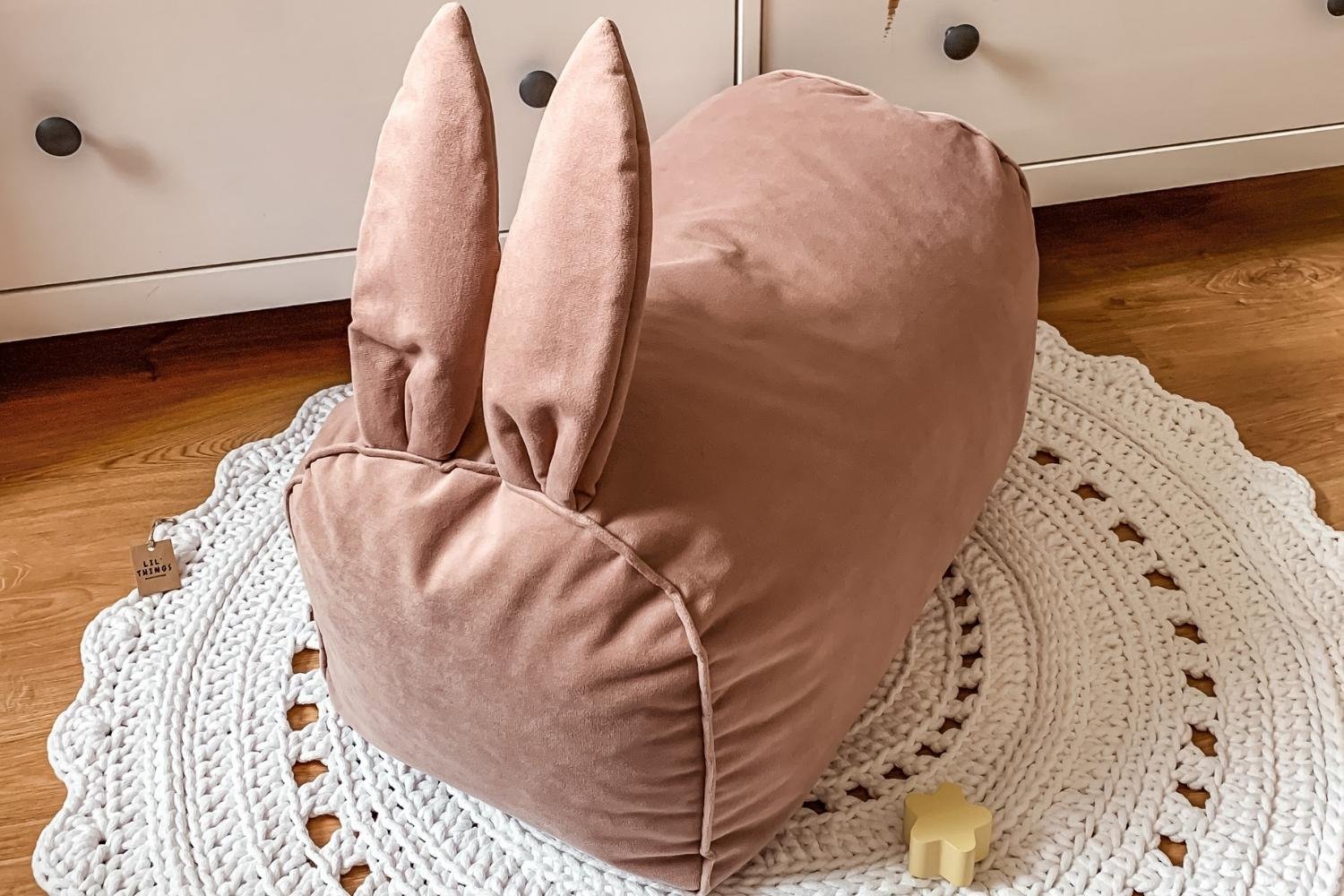 Pouf en Velours Lapin pink