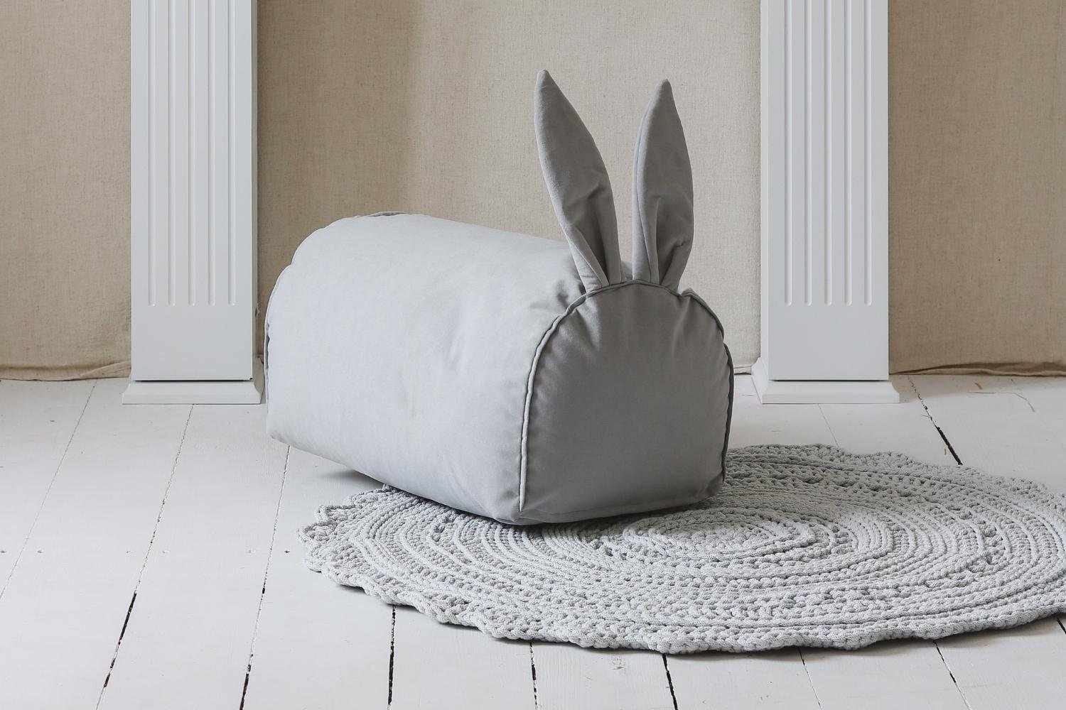 Pouf en Velours gray