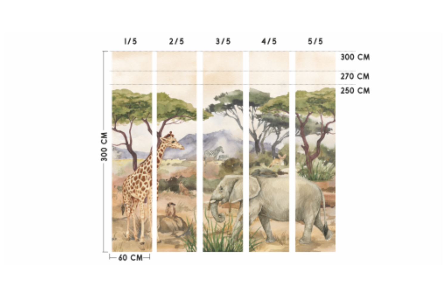 Papier Peint Savane 2,7m x 3m