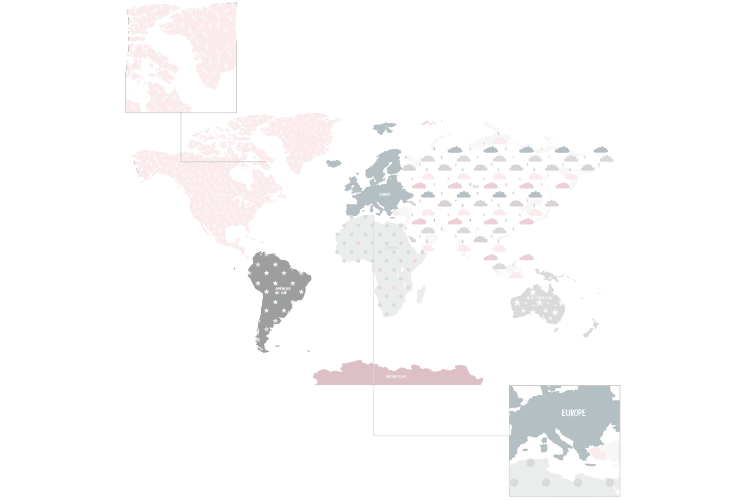 Carte du Monde Rose Carte du Monde Rose